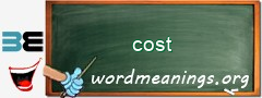 WordMeaning blackboard for cost